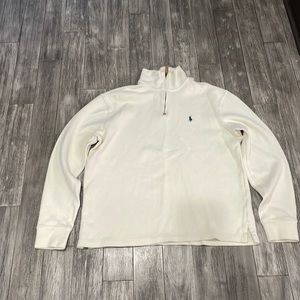 Ralph Lauren Polo Men’s quarter zip sweater. Cream. Size medium